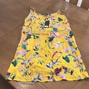 Vero Moda Yellow Floral Casual Dress